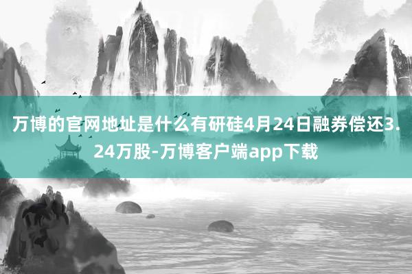 万博的官网地址是什么有研硅4月24日融券偿还3.24万股-万博客户端app下载