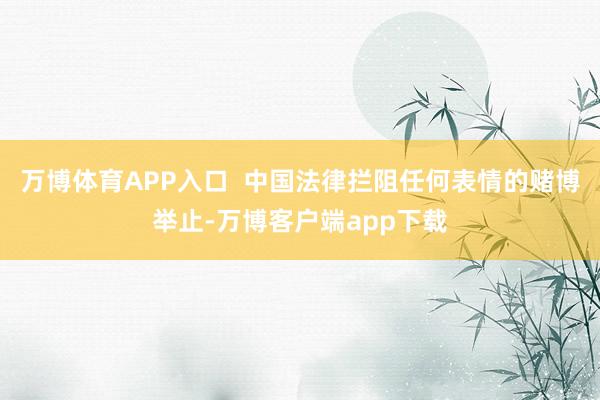 万博体育APP入口  中国法律拦阻任何表情的赌博举止-万博客户端app下载