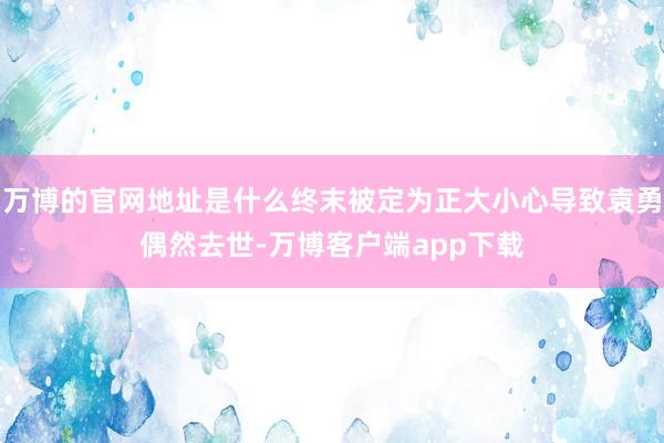 万博的官网地址是什么终末被定为正大小心导致袁勇偶然去世-万博客户端app下载