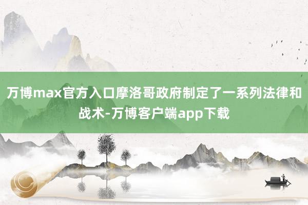 万博max官方入口摩洛哥政府制定了一系列法律和战术-万博客户端app下载