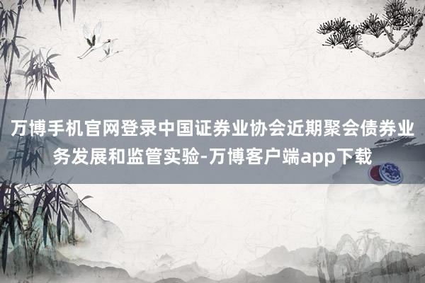 万博手机官网登录中国证券业协会近期聚会债券业务发展和监管实验-万博客户端app下载