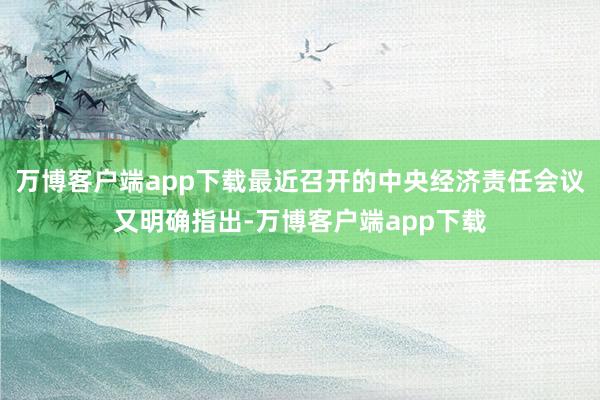 万博客户端app下载最近召开的中央经济责任会议又明确指出-万博客户端app下载