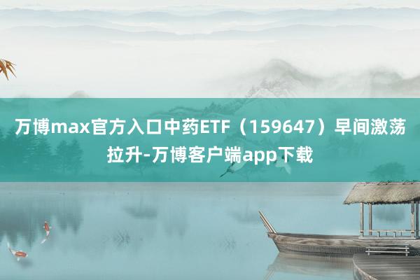 万博max官方入口中药ETF（159647）早间激荡拉升-万博客户端app下载