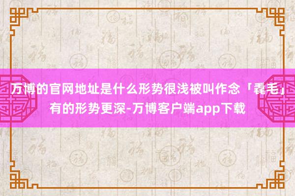 万博的官网地址是什么形势很浅被叫作念「毳毛」有的形势更深-万博客户端app下载