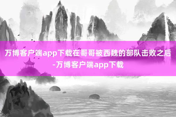 万博客户端app下载在哥哥被西魏的部队击败之后-万博客户端app下载