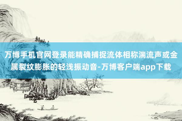 万博手机官网登录能精确捕捉流体相称湍流声或金属裂纹膨胀的轻浅振动音-万博客户端app下载